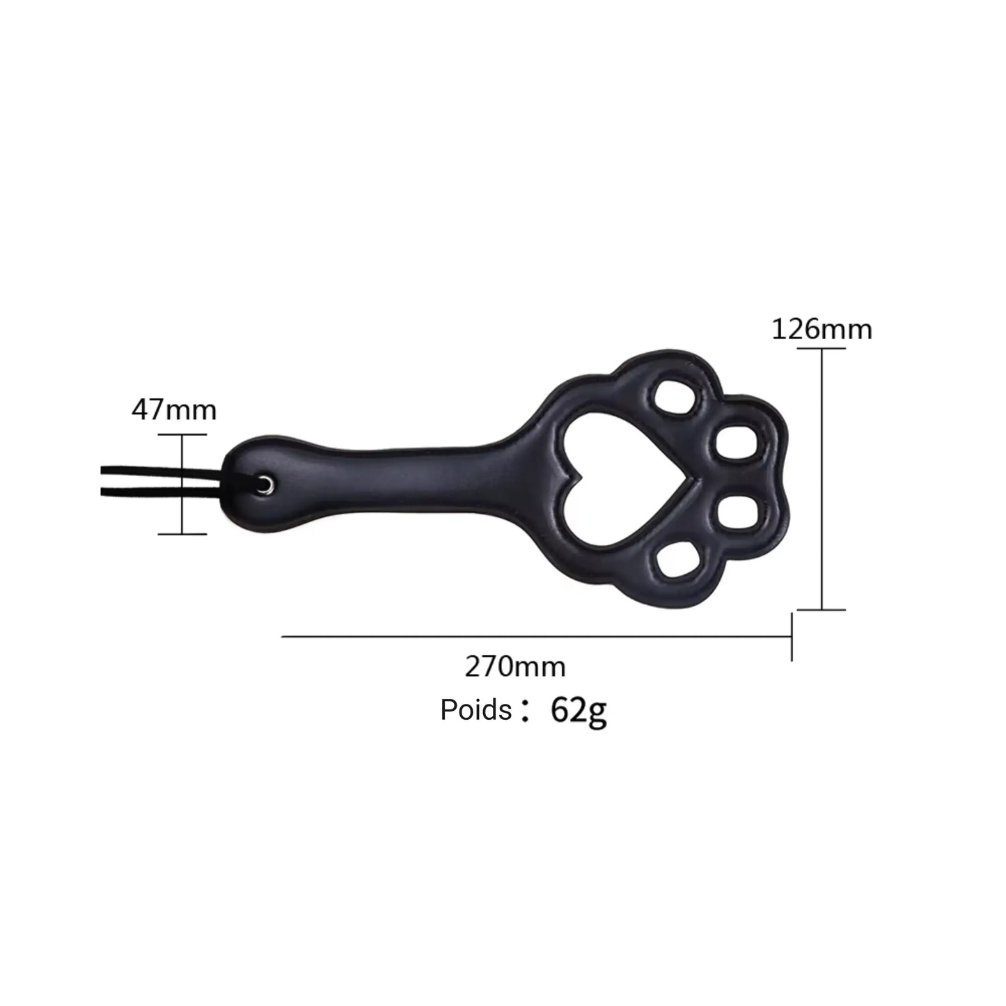 image de notre paddle pour la pratique du petplay, il a une forme de patte et il est en cri