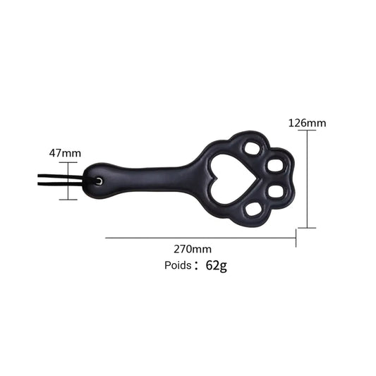 image de notre paddle pour la pratique du petplay, il a une forme de patte et il est en cri