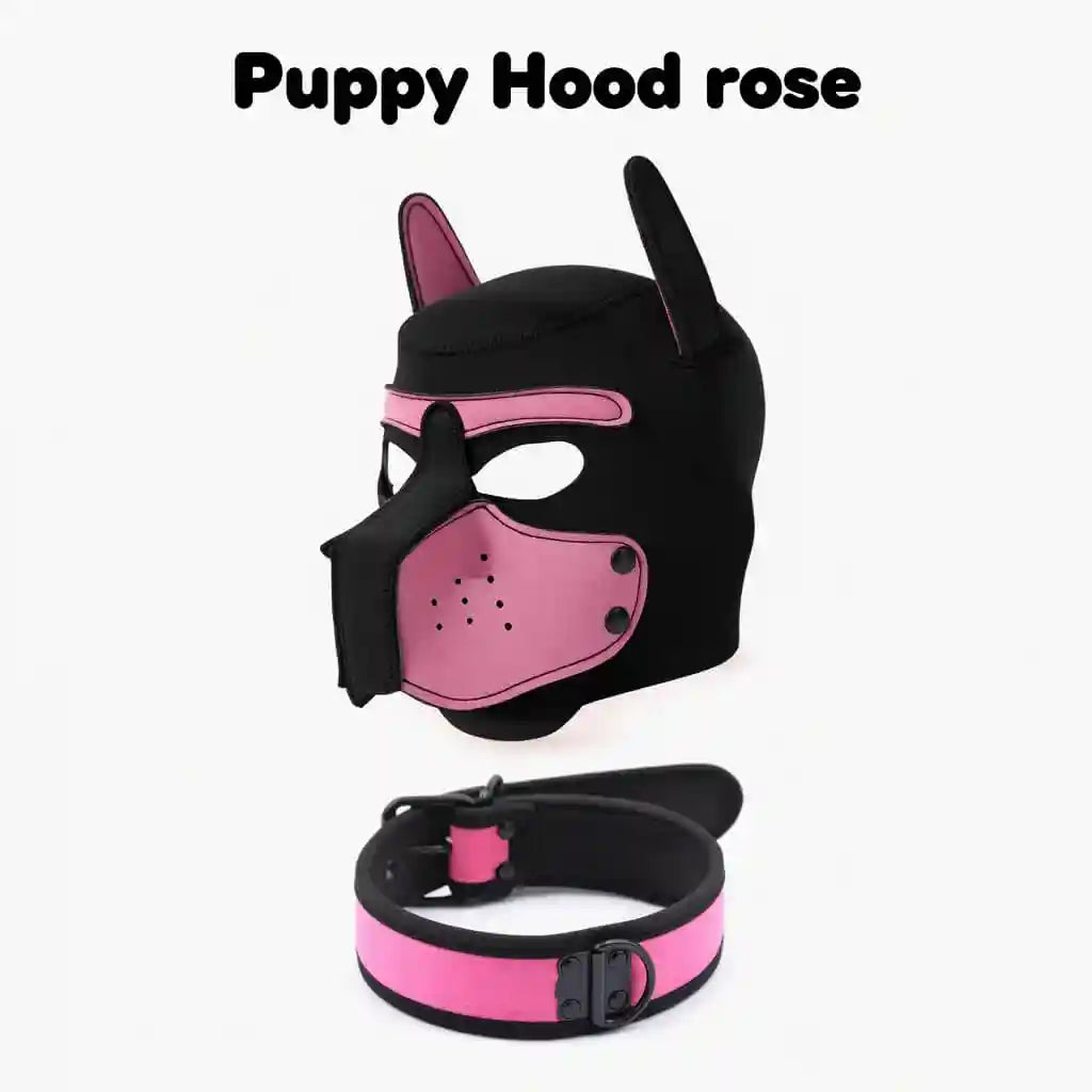 image de puppy hood rose disponible sur la boutique petplay "kinkypupshop"