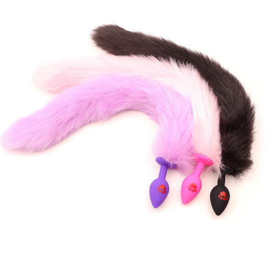 image du produit queue de chat, un plug avec une queue dépassant à la base pour pratiquer le petplay ou faire un cosplay kinky