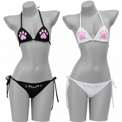 visuel des 2 bikini patte de chat qu'on propose sur le kinkypupshop 