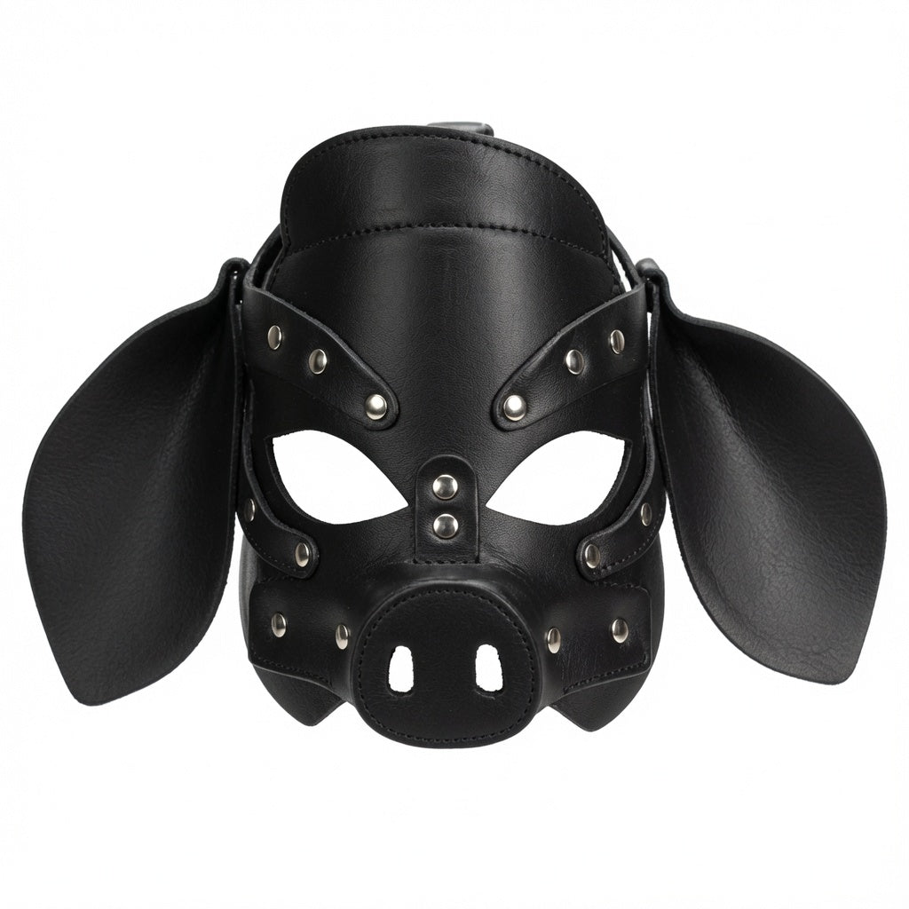 visuel de la cagoule noir pig pour le petplay