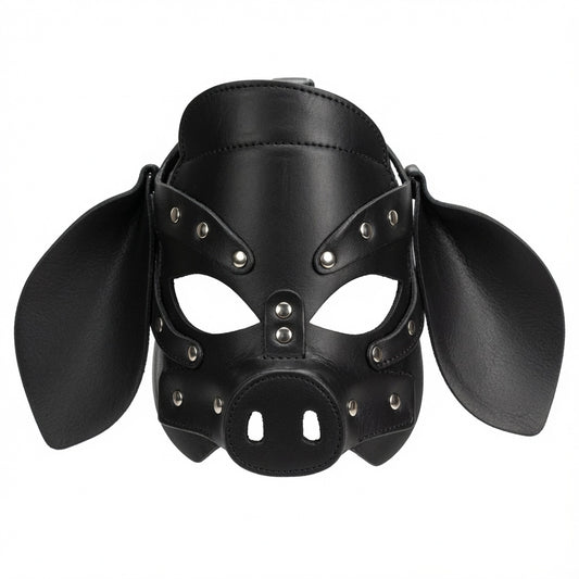 visuel de la cagoule noir pig pour le petplay