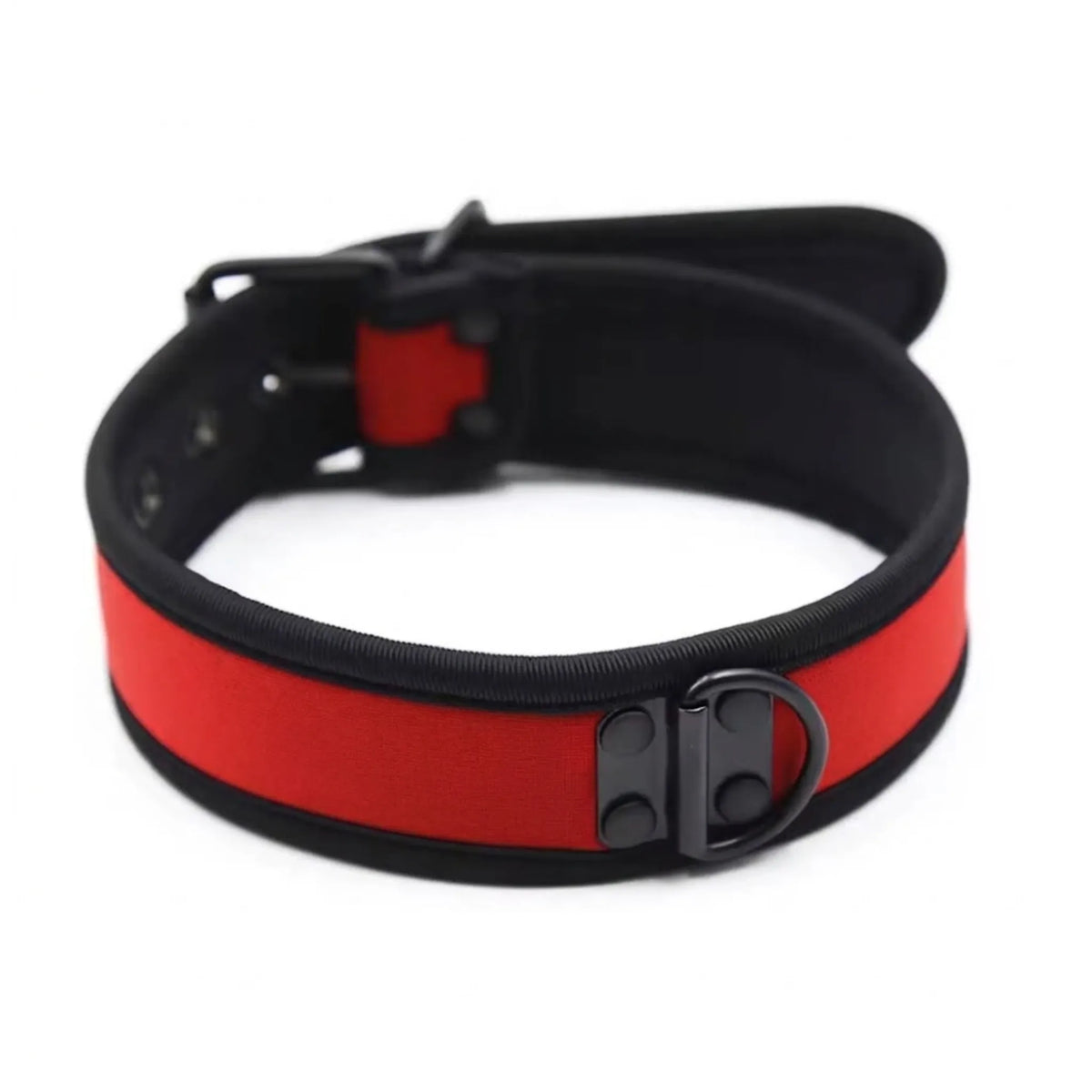 Tour de cou néoprène Alpha Collar rouge et noir pour puppy play et BDSM.