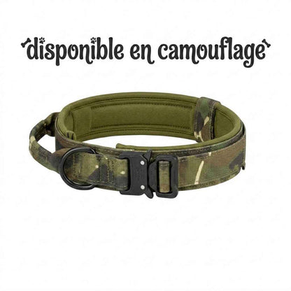 image de notre collier avec une couleur camo/cammouflage, le collier est rembouré