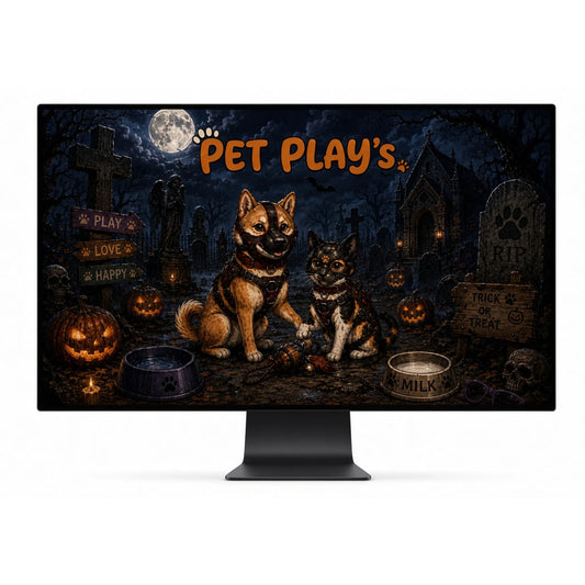 visuel du fond d'écran pour pc halloween du kinkypupshop