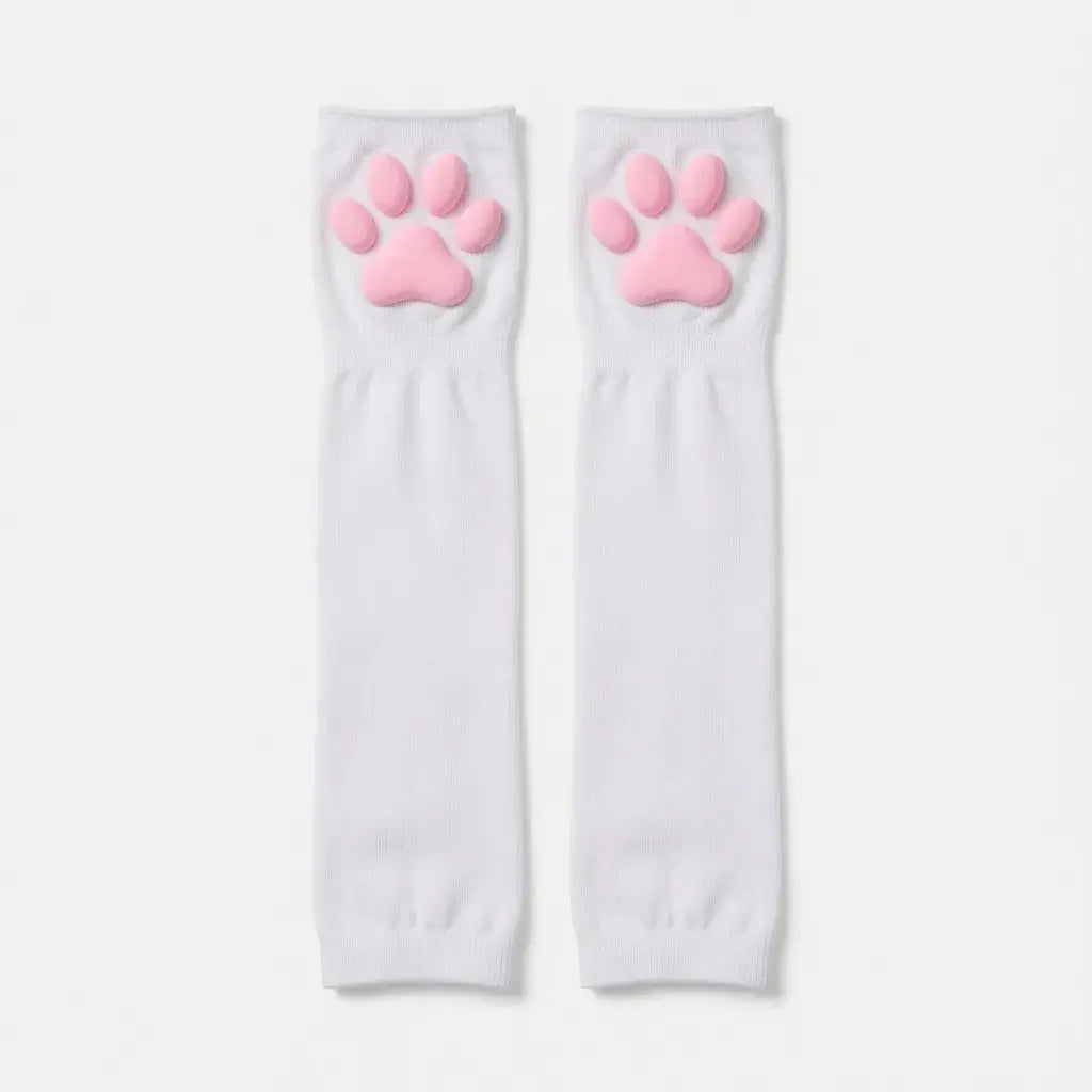 visuel du produit, mitaines avec coussinet en 3D du kinkypupshop, les mitaines sont blanches