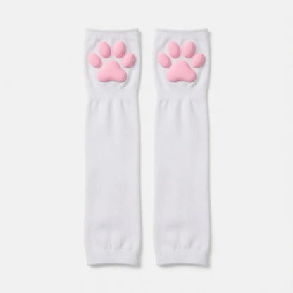 visuel du produit, mitaines avec coussinet en 3D du kinkypupshop, les mitaines sont blanches