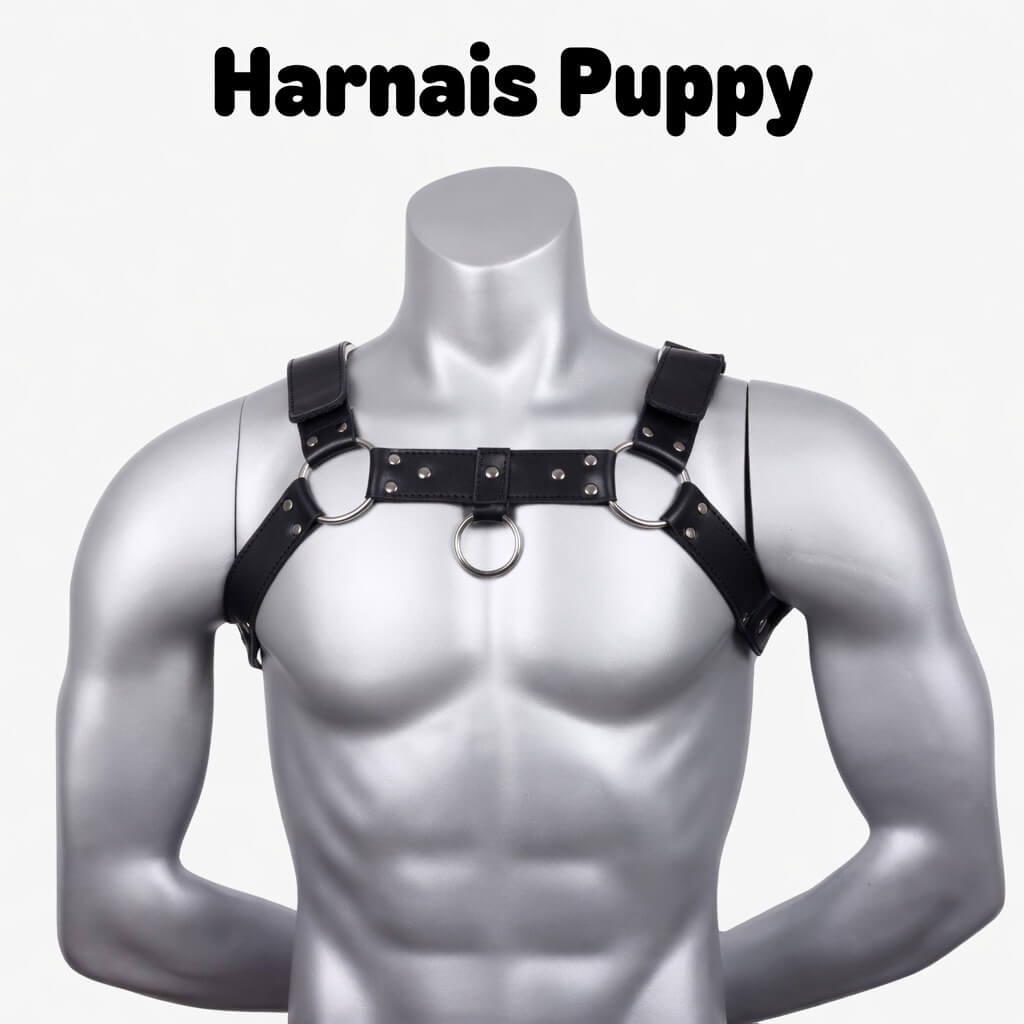 image du harnais vue de face, il est en cuir
