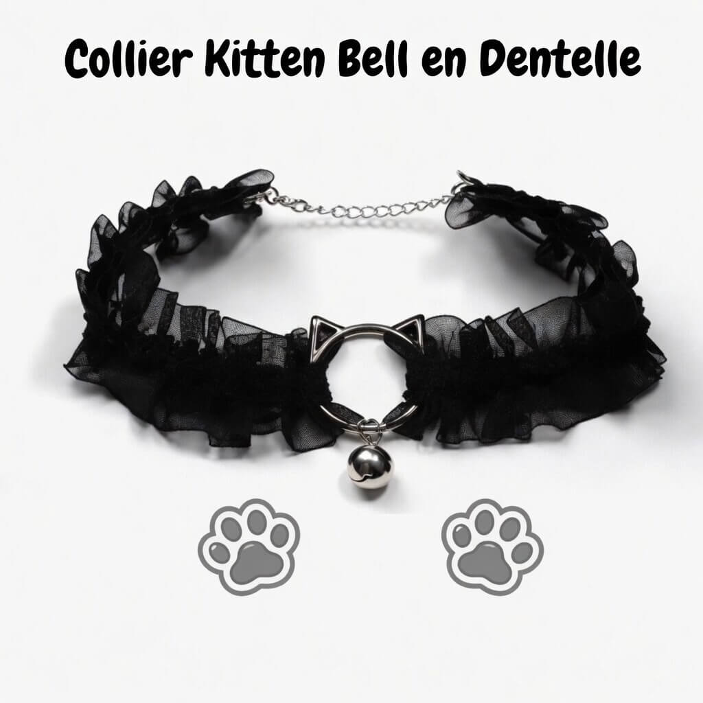 présentation du collier kitten bell du kinkypupshop