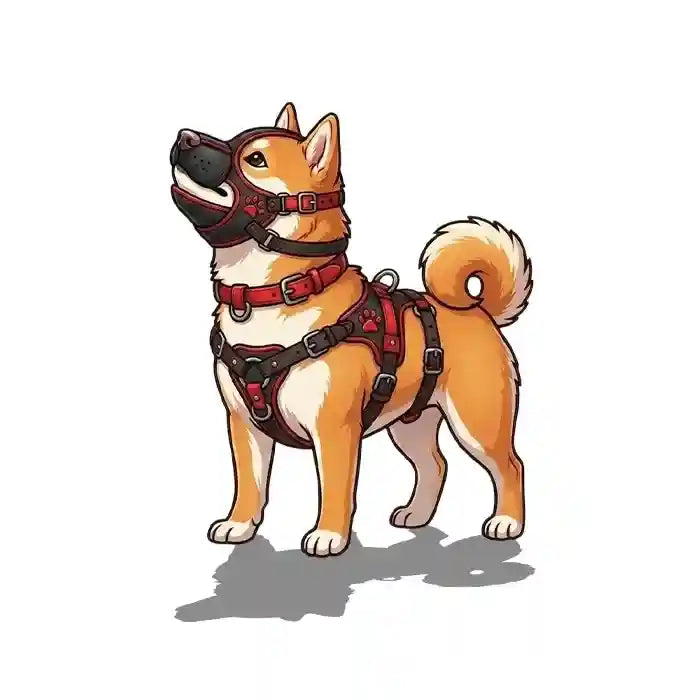 seconde image logo de la boutique, ici le chien est dans une position d'attente, à 4 pattes