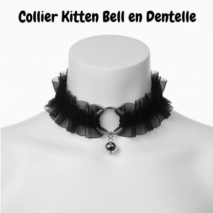 Collier Kitten Bell en Dentelle - Collier Petplay