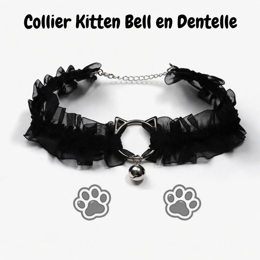 Collier Kitten Bell en Dentelle - Collier Petplay