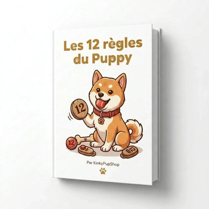Les 12 règles du petplay, mockup de l'ebook, fais par kinkypupshop, ebook sur le petplay