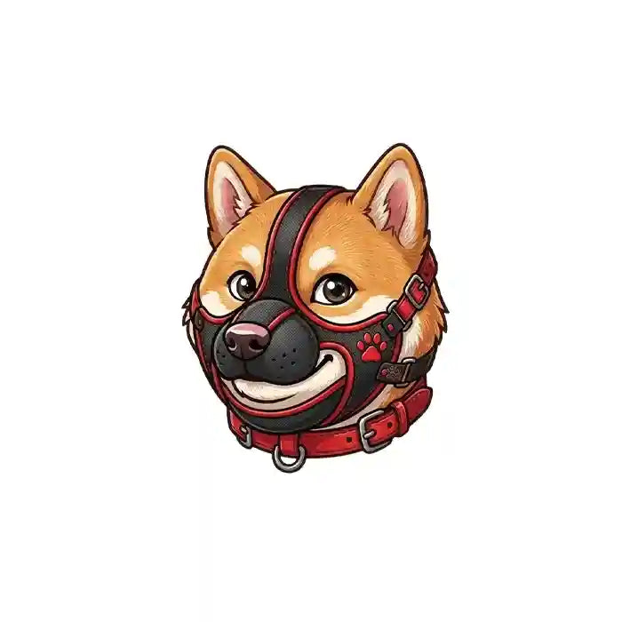 logo du kinkypupshop représentant la tête du chien, qui sert d'égérie petplay de la boutique