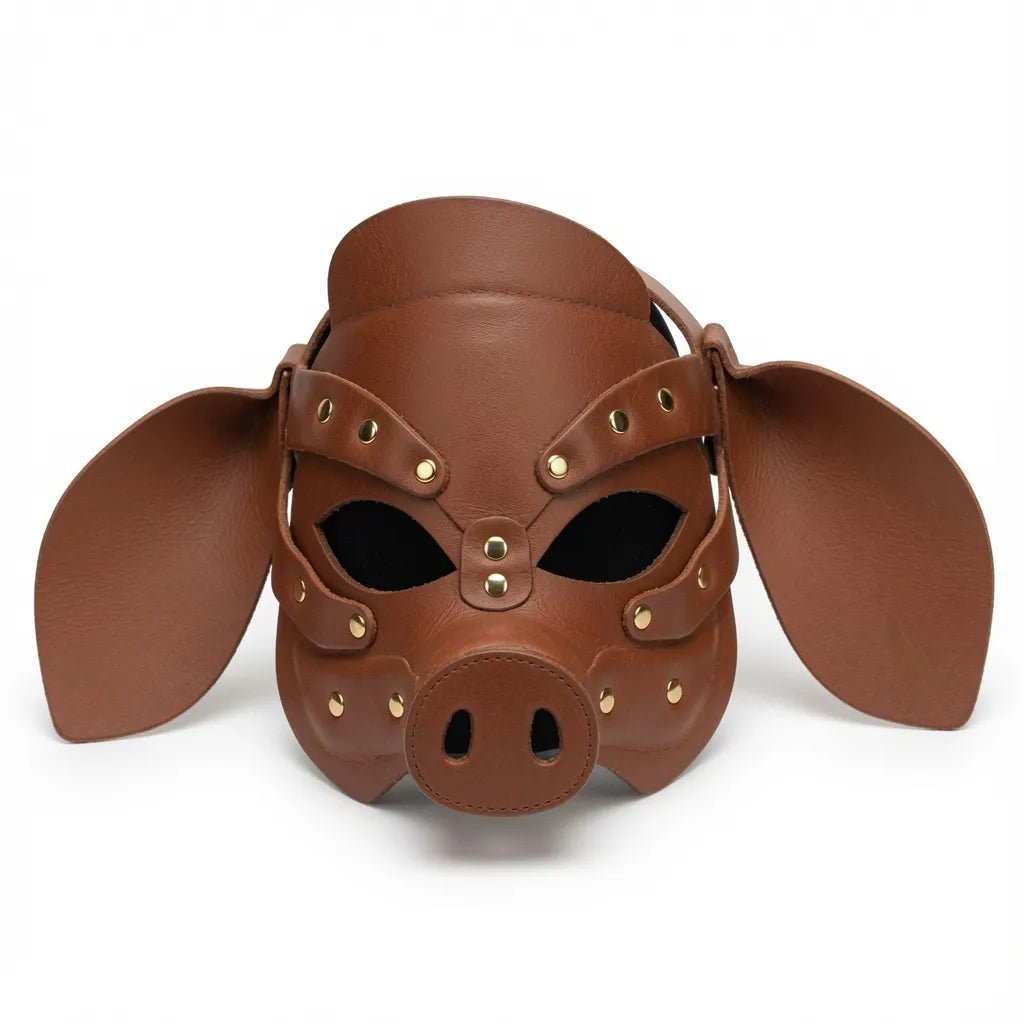 image du masque marron cochon du kinkypupshop