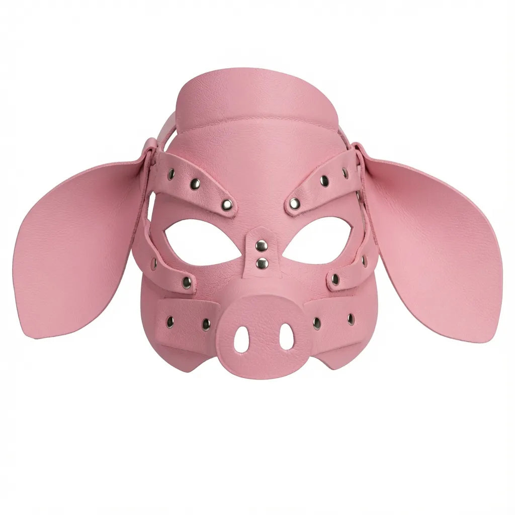 Representation du masque rose modèle pig du kinkypupshop