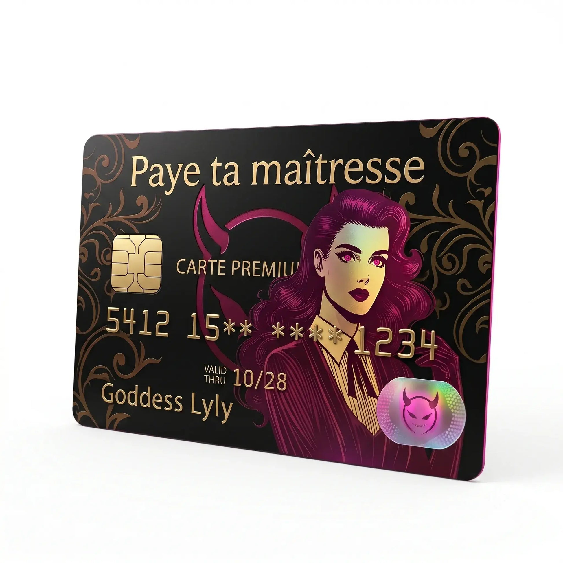 visuel de carte bleue, pour offrir a godess lyly une offrande sur le kinkypupshop