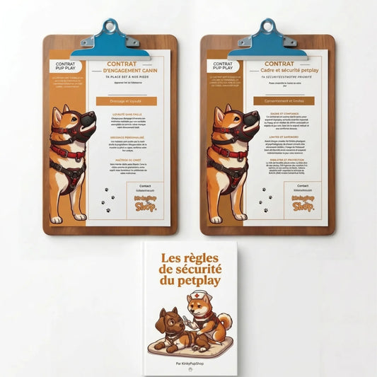les 3 couvertures du kinkypupshop du pack puppy et handler 