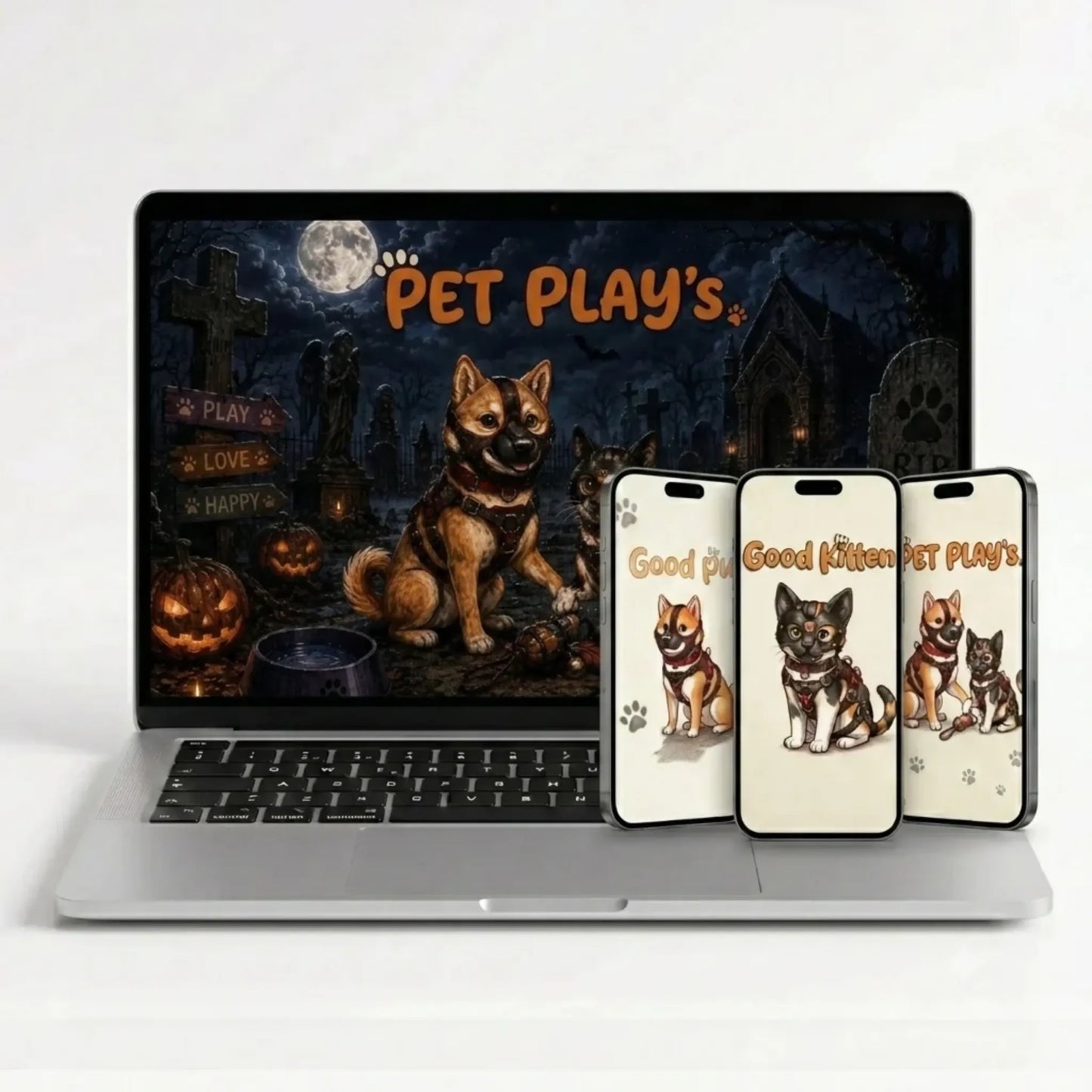 visuel du produit, pack ultime qui regroupe tous les fond d'écran petplay du kinkypupshop