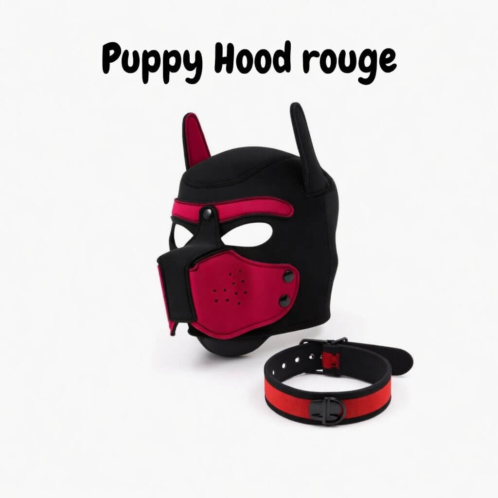 puppy hood de couleur rouge 