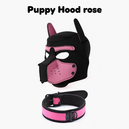 image de puppy hood rose disponible sur la boutique petplay "kinkypupshop"