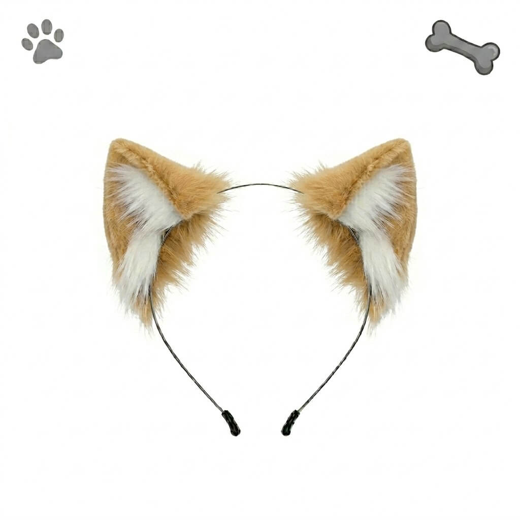 visuel de notre serre tete couleur orange "foxy" parfait pour un cosplay ou du petplay