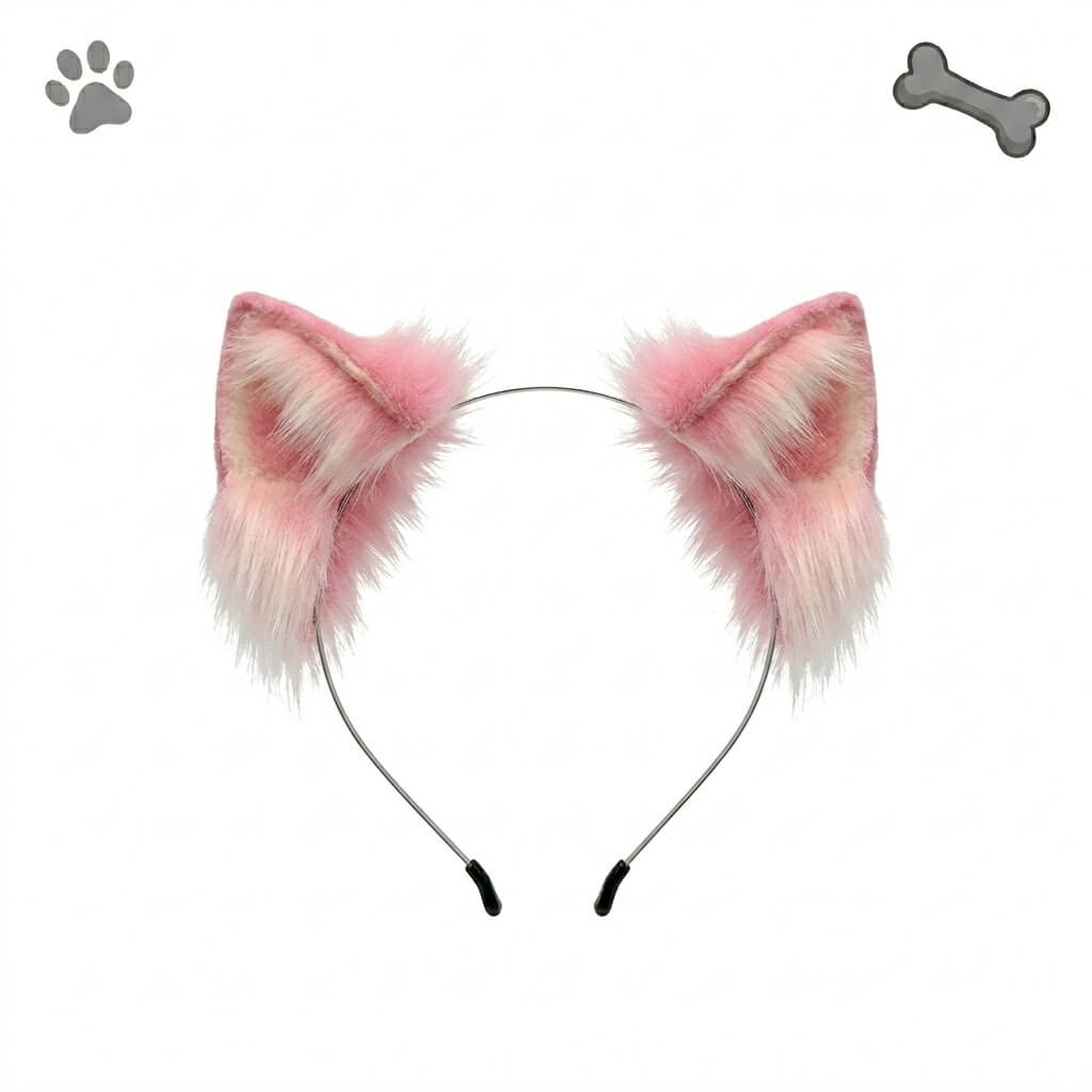 visuel de notre serre tête oreille de kitten en rose