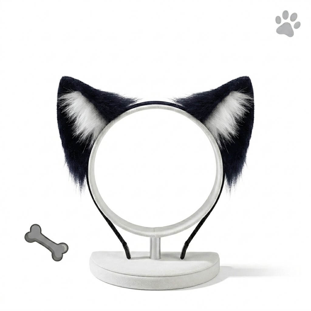 serre tête en noir proposé sur le kinkypupshop