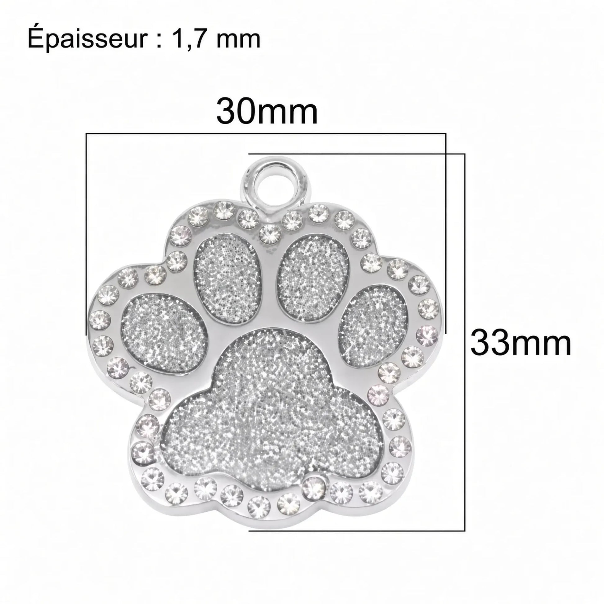 taille et dimension de la médaille petplay, elle est personalisable
