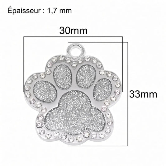 taille et dimension de la médaille petplay, elle est personalisable